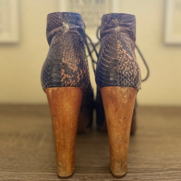 Snakeskin Jefferey Campbell Chunky Platform Heels - Picture 4 of 5